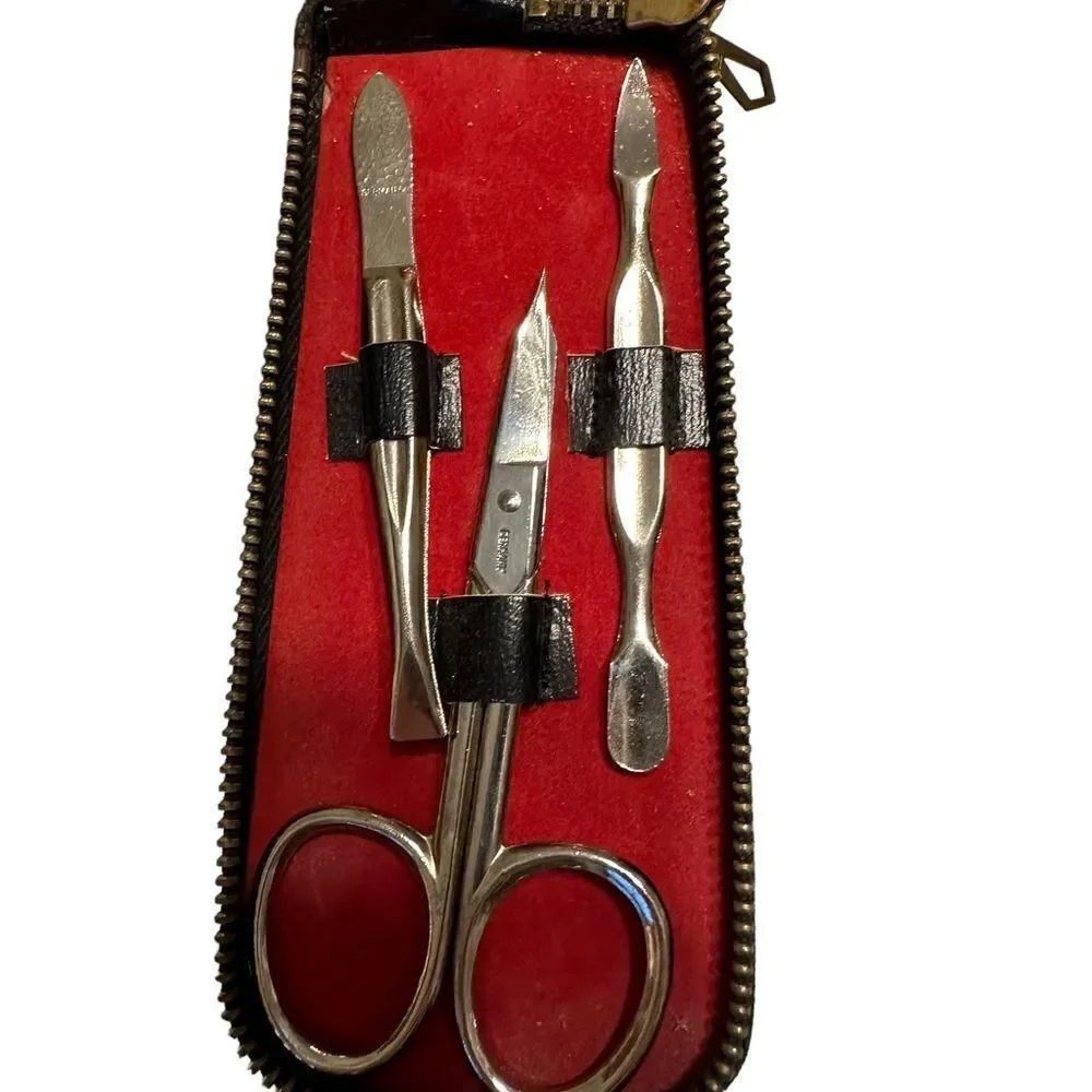 Vintage Swank Gentleman's Grooming Kit - Clothes Brush and Manicure set